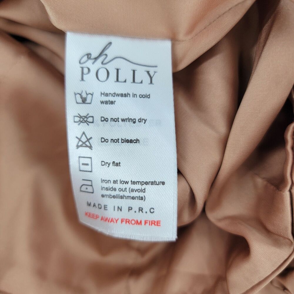 Oh Polly Womens 8 Tan Rouched Spaghetti Strap Underwire B Bra Bodycon Dress NWT - Picture 11 of 13